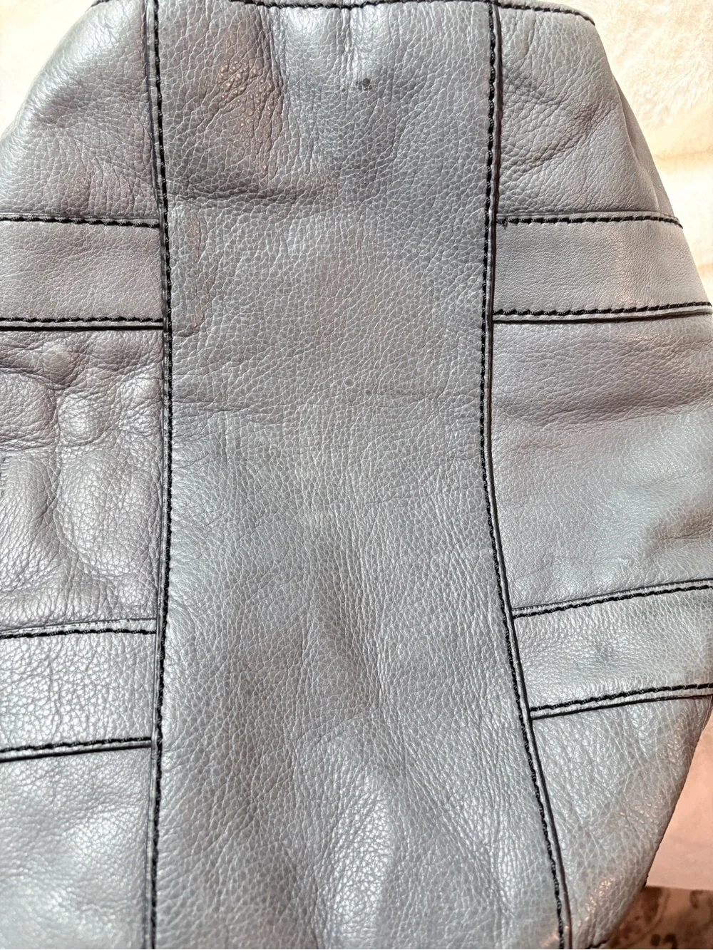 Liebeskind Gray Leather Double-Handle Satchel